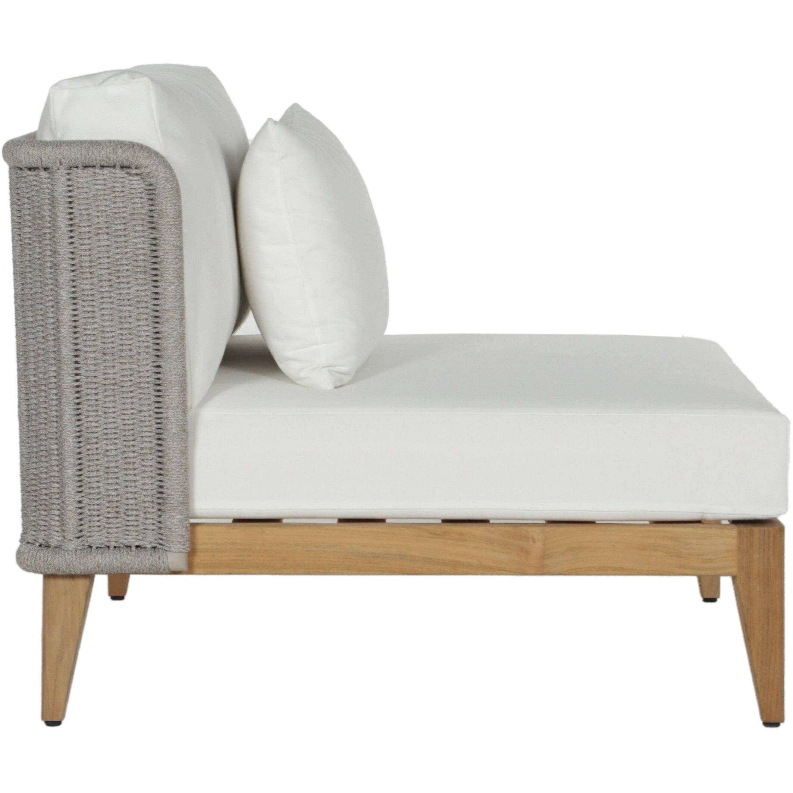 Ibiza Natural / Stinson White Outdoor Armless Chair